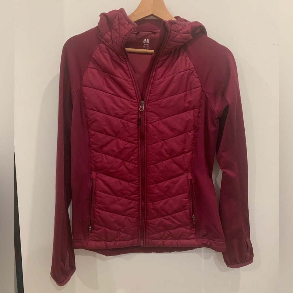 H&M padded outdoor jacket, Maroon, Size Small